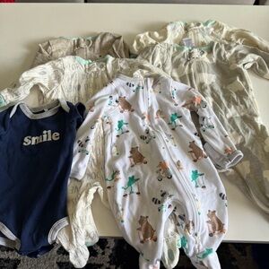 Kids One Piece with Animal Print - White